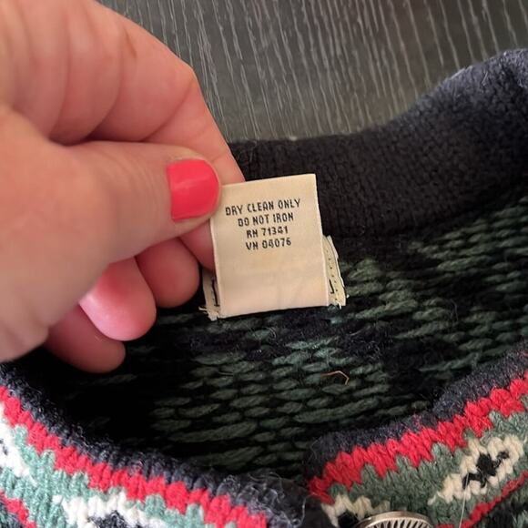 Vintage L.L. Bean Green and Black Nordic Sweater - Picture 6 of 8